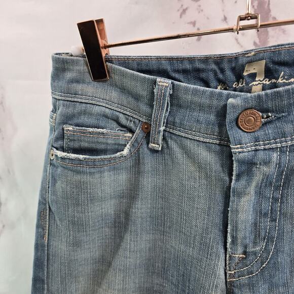 7 For All Mankind Jeans Womens 26 Y2K Light Wash Mid Rise Boot Denim Vintage - Picture 2 of 14